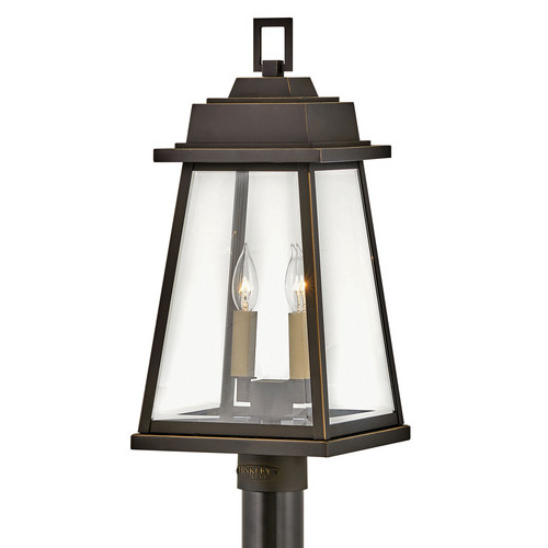 Bainbridge Collection 2-Light Post Lantern in Oil Rubbed Bronze with Heritage Brass Accents and Clear Beveled Glass Panels 2941OZ $306.90