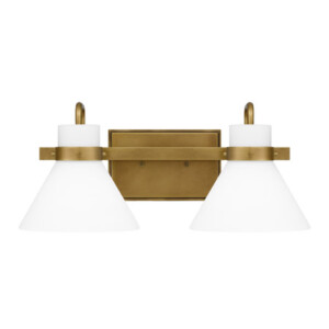 Regency Collection 2-Light Bath Vanity in Weathered Brass with Opal Etched Glass Shades RGN8617WS