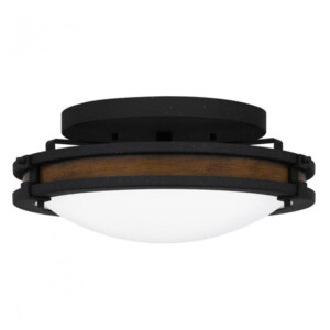 Gainsborough Collection 3-Light Flush Mount in Natural Iron with Etched White Glass Shade QFL5610NI
