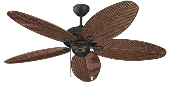 Cruise Collection (Wet Rated for Extreme Environments) 2” 5-Blade Ceiling Fan in Roman Bronze with American Walnut Blades 5CU52RB