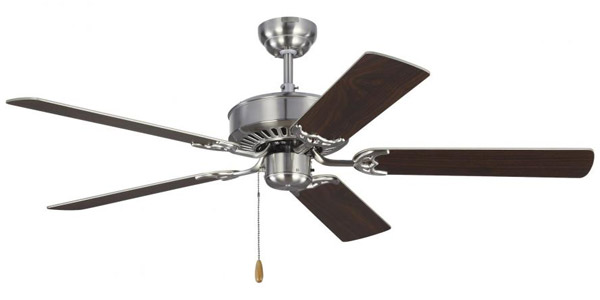 Haven Collection (Indoor Fan) 52” 5-Blade Ceiling Fan in Brushed Steel with Silver Blades 5HV52RZW