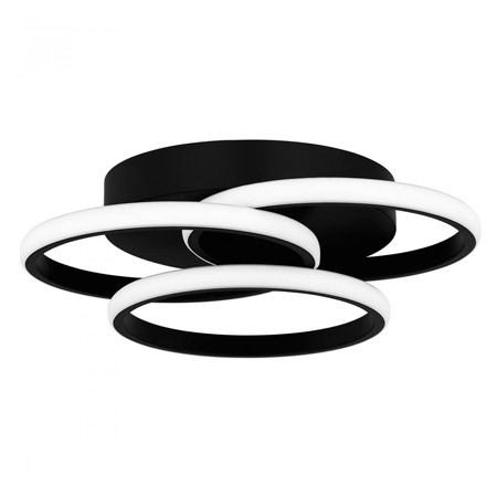 Moonan Collection LED Flush Mount in Black with Integrated LED White Silica Diffuser PCMON1616MBK