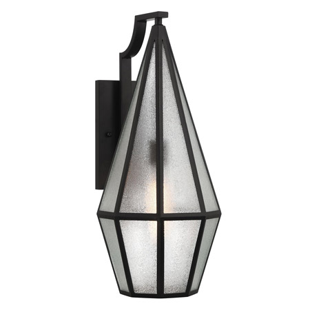 Peninsula Collection 1-Light Outdoor Wall Mount Lantern in Matte Black with Opaque Art Glass Panels SAVOY 5-705-BK