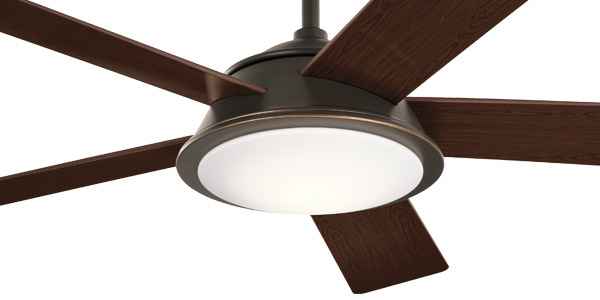 Kichler 310100OZ 56” Verdi (indoor/outdoor) 5-blade ceiling fan with olde bronze finish and dark walnut blade