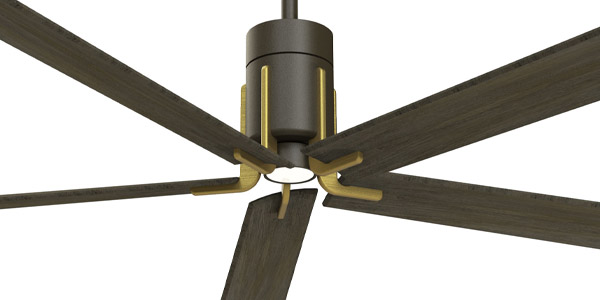 Minka Aire F684L-ORB 60” Clean 5-blade ceiling fan with oil rubbed bronze finish and urban walnut blades
