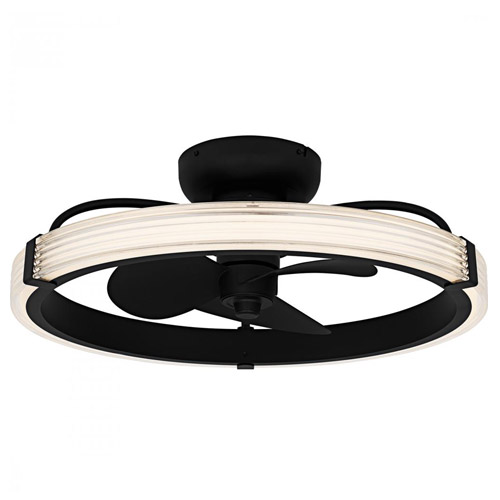 Elrod Collection LED Ceiling Fan Light in Matte Black with Integrated LED Band Quoizel QFA6805MBK