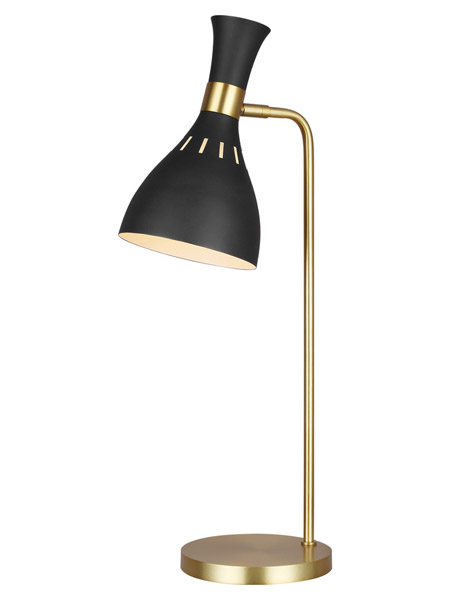Joan Collection 1-Light Desk Lamp with Two-Tone Matte Black and Gold Shade Visual Comfort ET1171MBK1