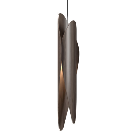 Leaf Collection 1-Light Pendant in Natural Wood American Walnut Veneer Accord 1509-18