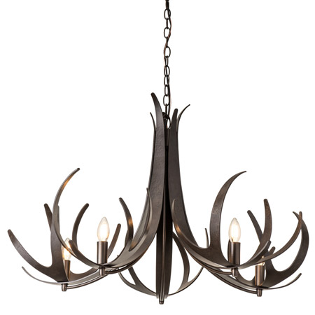 Caribou Collection 5-Light Chandelier Inspired by the Classic Antler Chandelier in Dark Smoke Finish