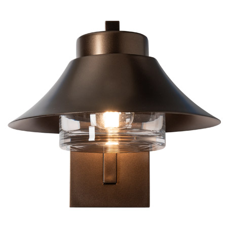 Stowe Collection 1-Light Outdoor Wall Mount Sconce in Coastal Bronze with Clear Cylindrical Glass Lens 302052-SKT-78-ZM0870